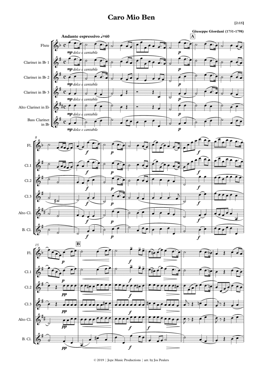 Caro Mio Ben - Giordani (arr. Jope)