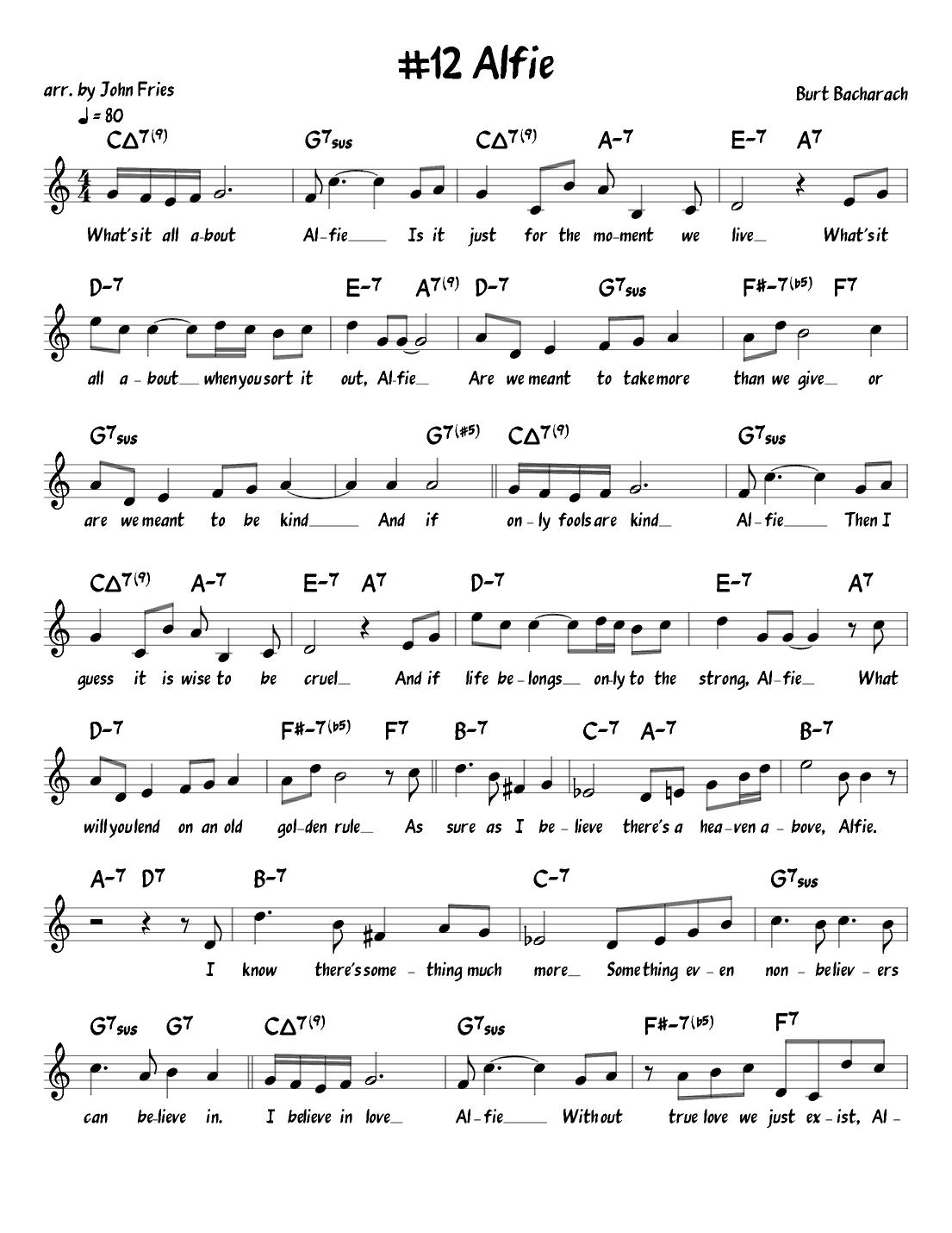 Alfie (arr. John Fries)