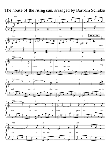 House Of The Rising Sun (arr. Barbara)