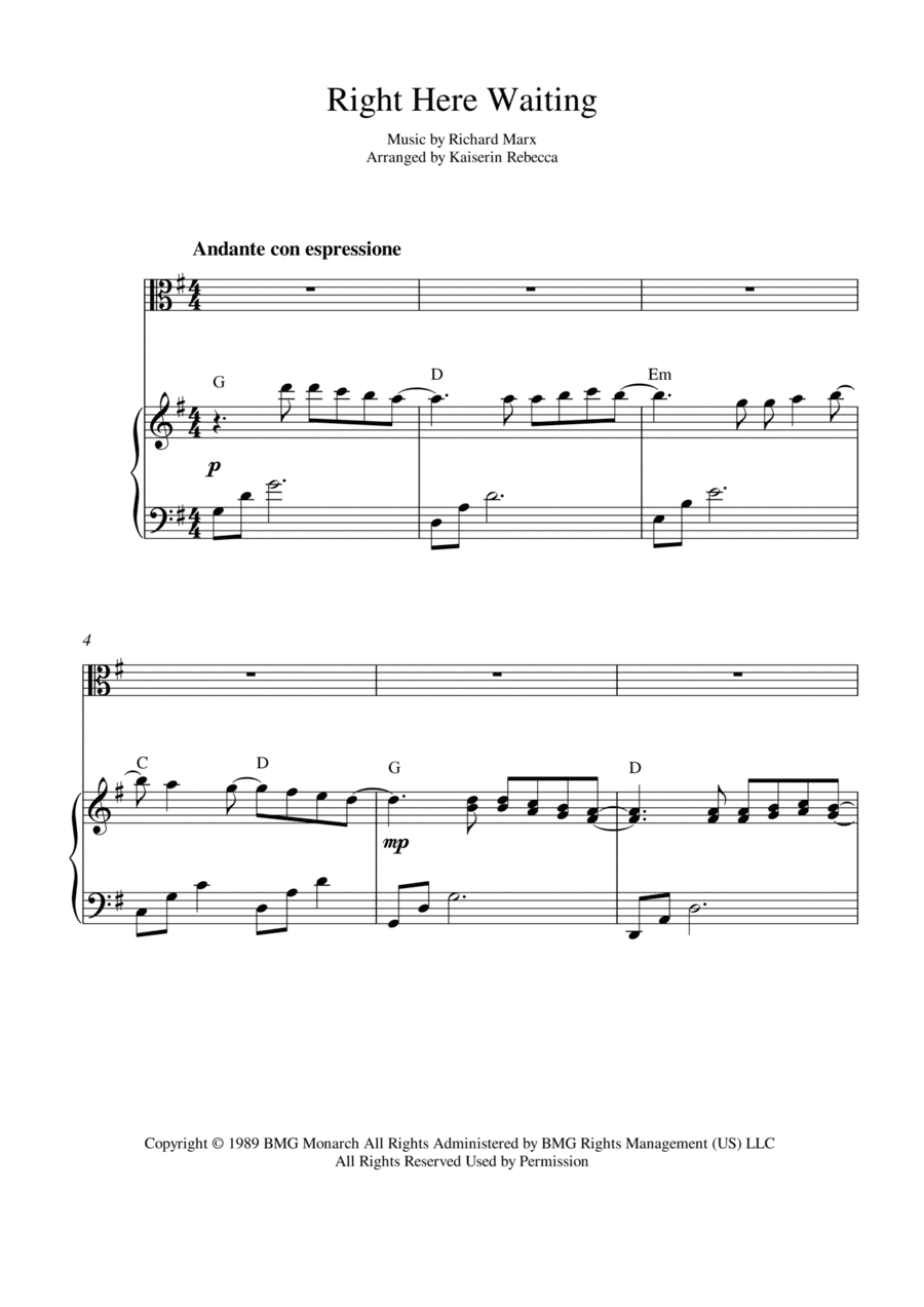 Right Here Waiting (arr. Kaiserin Rebecca)