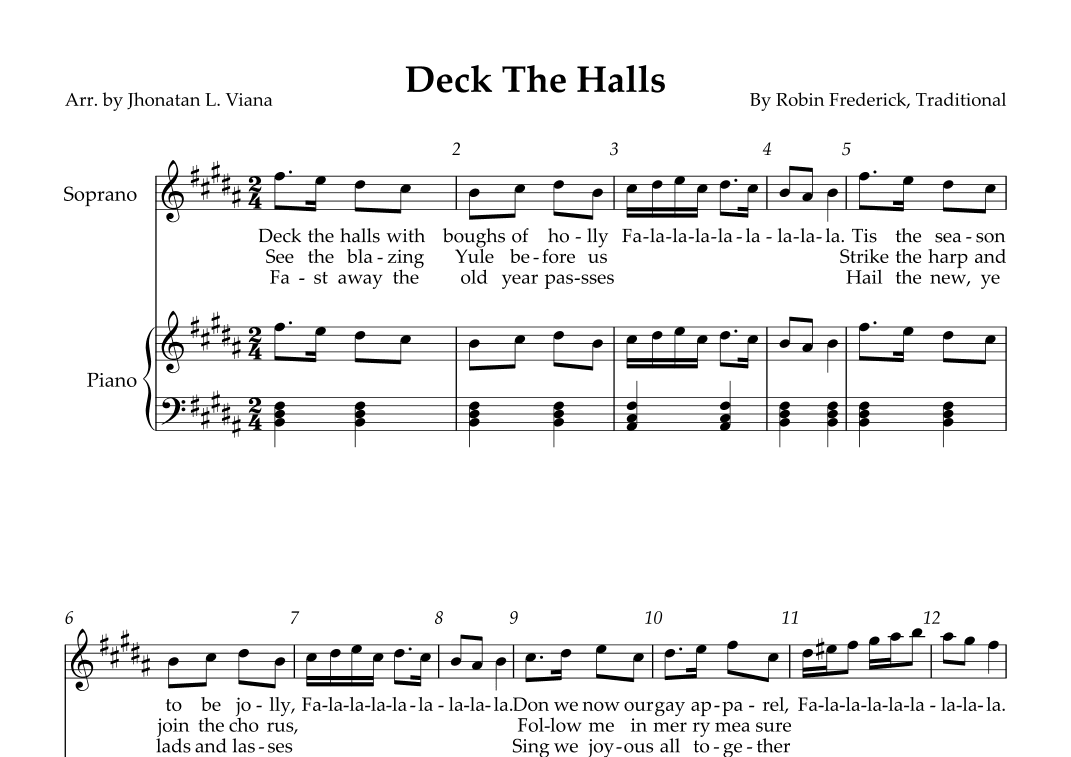 Deck The Halls (arr. Jhonatan Lucio Viana)