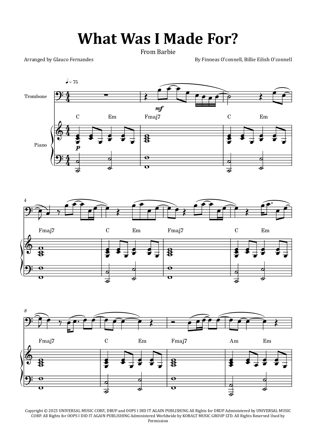 What Was I Made For? (arr. Glauco Fernandes)