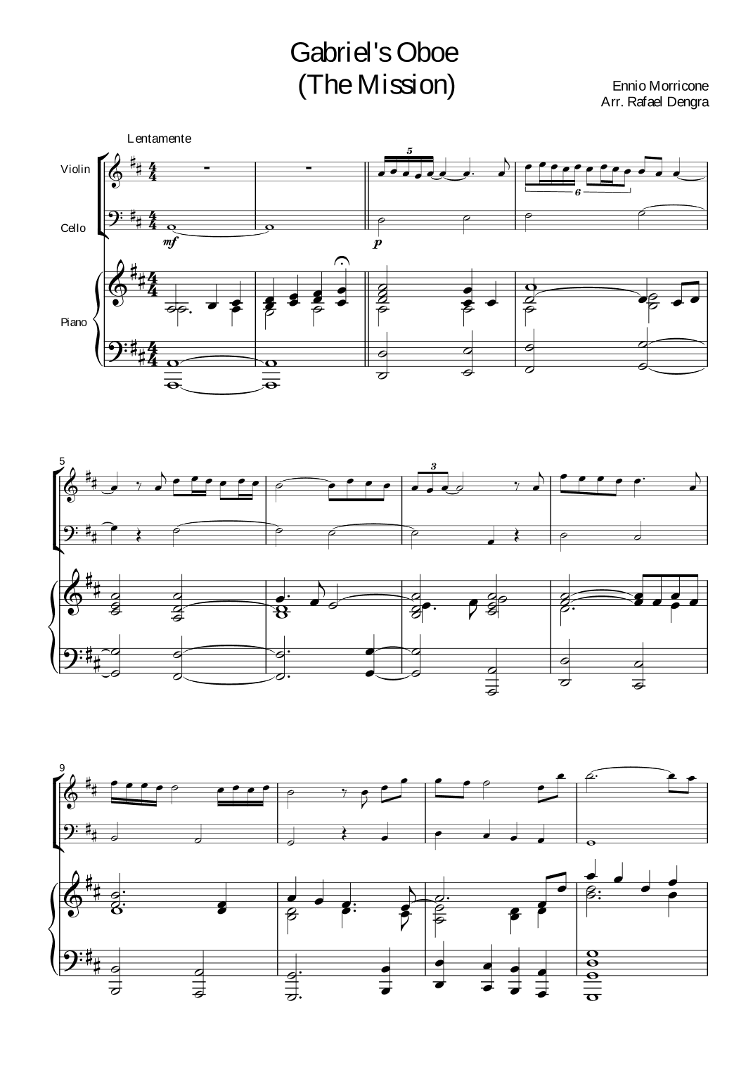 Gabriel's Oboe (arr. Rafael Dengra)