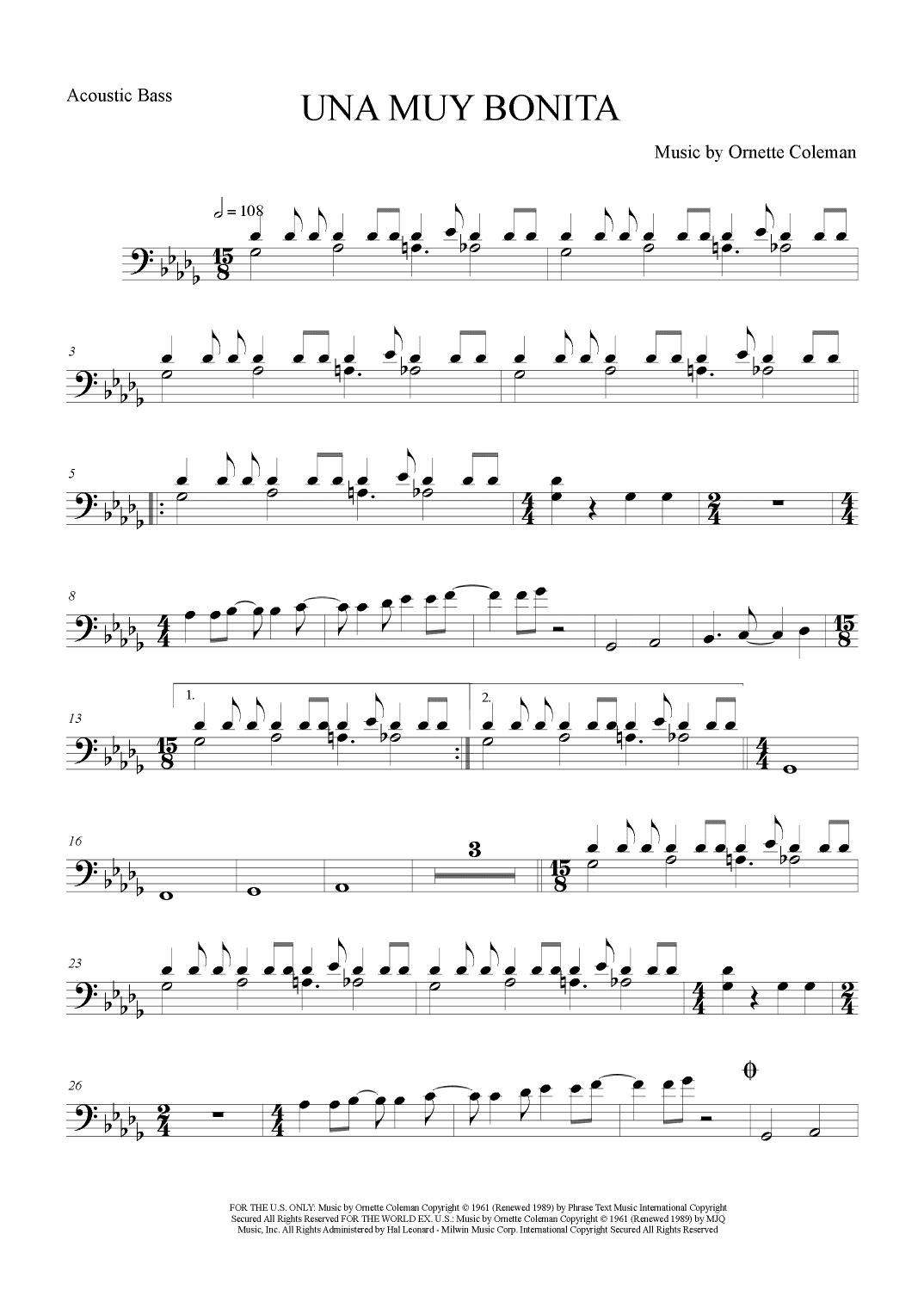 Una Muy Bonita (arr. Anderson Quevedo)