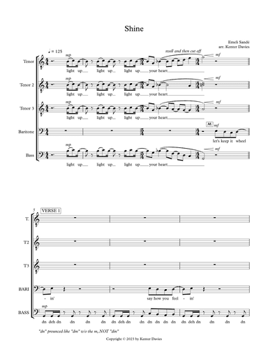 Shine (arr. Kenter Davies)