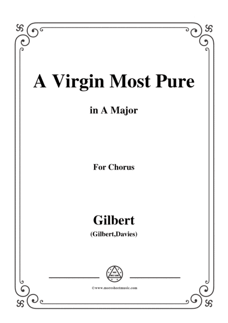 Gilbert-Christmas Carol,A Virgin Most Pure,in A Major (arr. MSM)