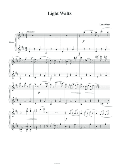 Light Waltz for piano from Children's Album