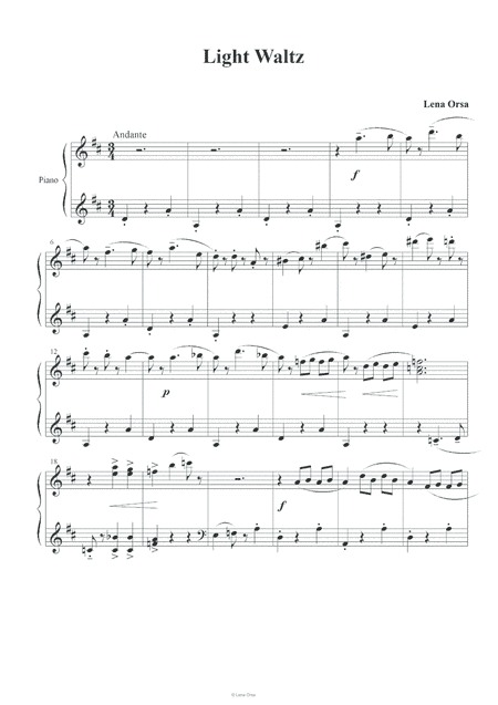 Light Waltz for piano from Children's Album