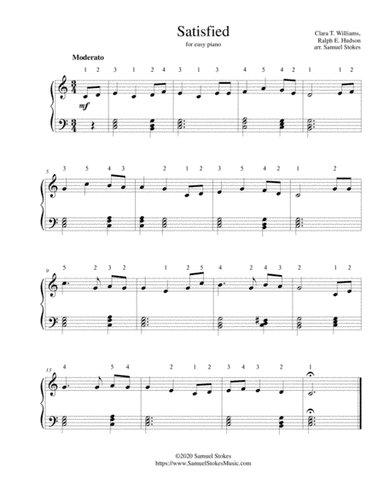 Satisfied - for easy piano (arr. Samuel Stokes)