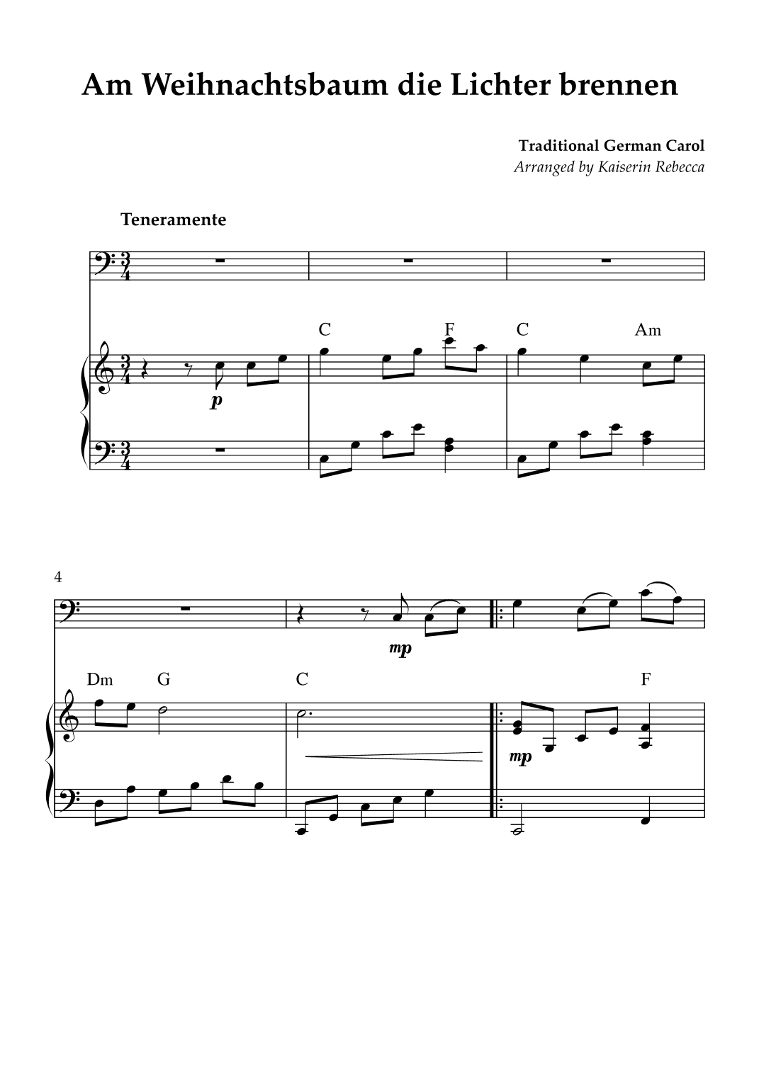 Am Weihnachtsbaum die Lichter brennen (arr. Kaiserin Rebecca)