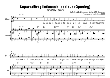 Suppercalifragilisticexpialidocious (arr. Matt Finch and Grenville Music)