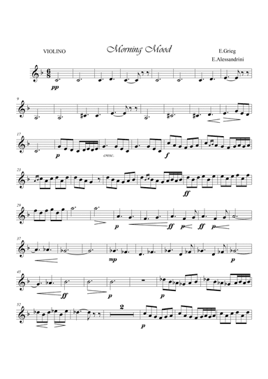 The Morning Mood Trio (only violin) (arr. Ester Alessandrini)