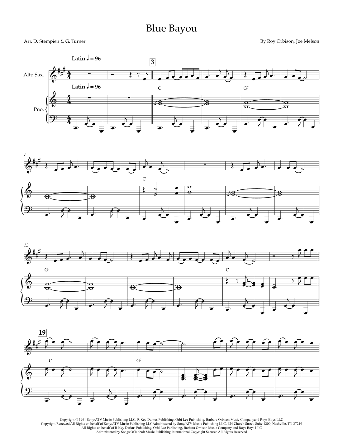 Blue Bayou (arr. Debra E. Stempien, Gregory H. Turner)