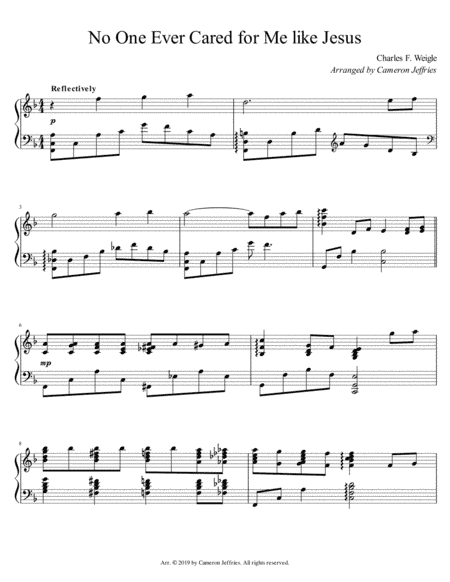 No One Ever Cared For Me Like Jesus (arr. Cameron Jeffries)