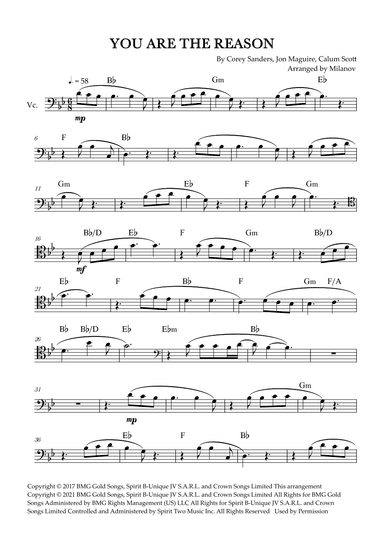 You Are The Reason (arr. Milanov)