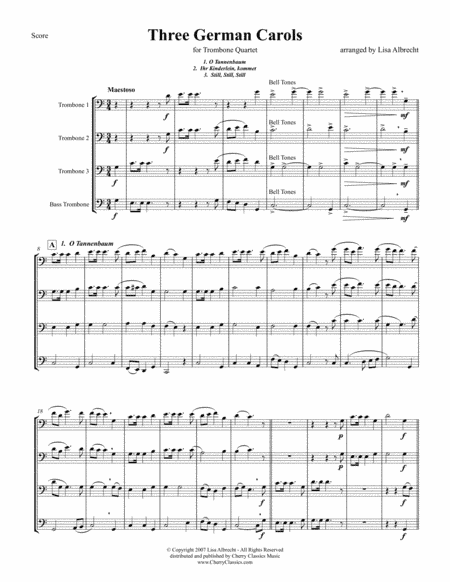 Three German Carols for Trombone Quartet (arr. Albrecht, Lisa)