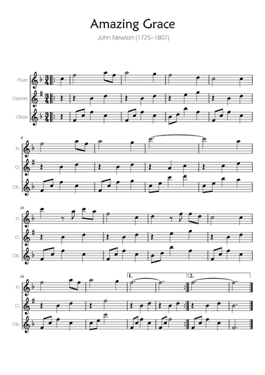 Amazing Grace - Woodwind Trio (arr. Ygor Nunes)