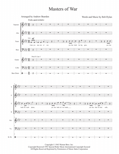 Masters Of War (arr. Andrew Bearden)