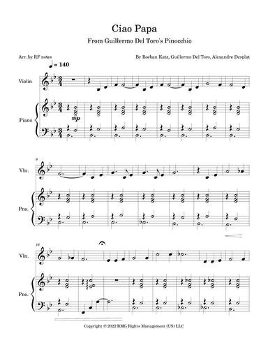 Ciao Papa (arr. RF notes)