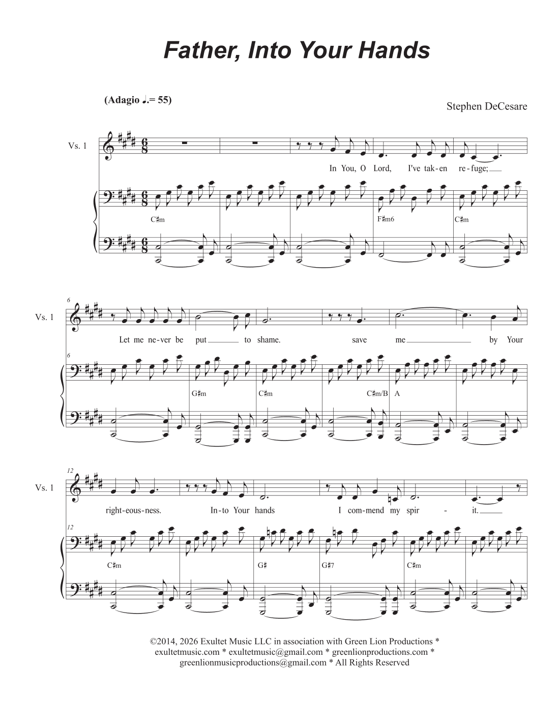 Father, Into Your Hands (2-part choir - (SA)