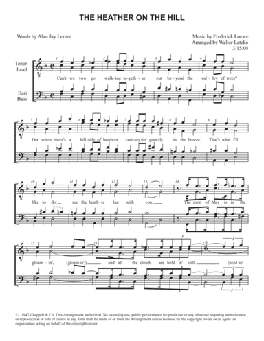 Heather On The Hill (arr. Walter Latzko)