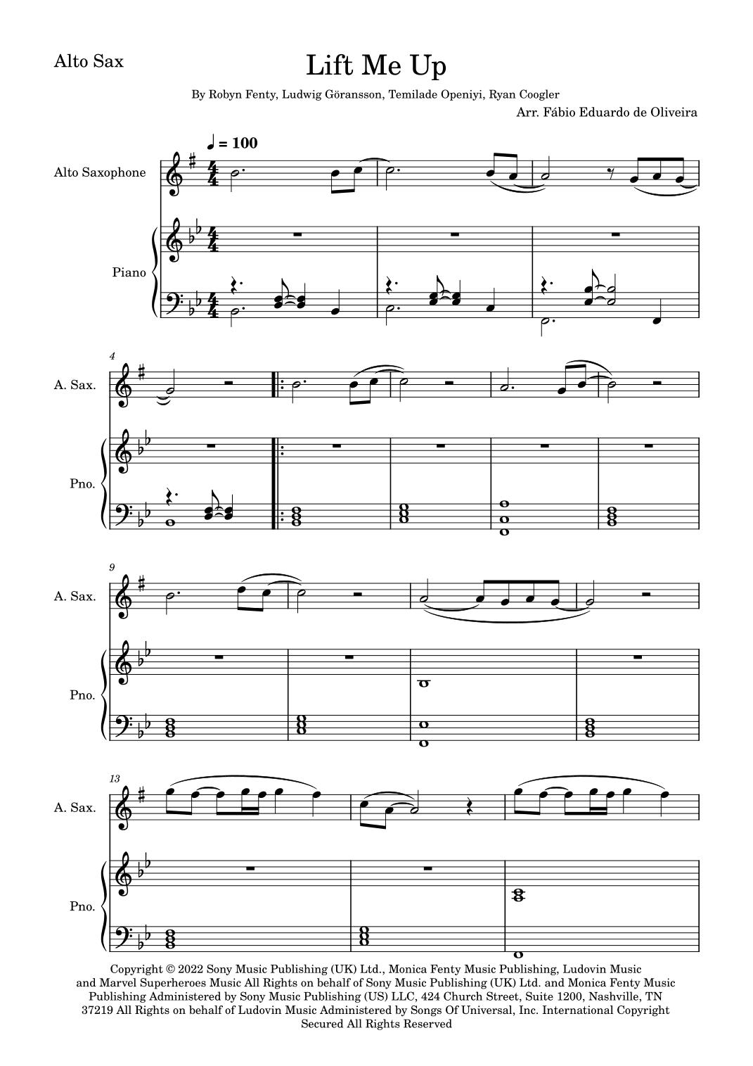 Lift Me Up (arr. Fabio Eduardo de Oliveira)