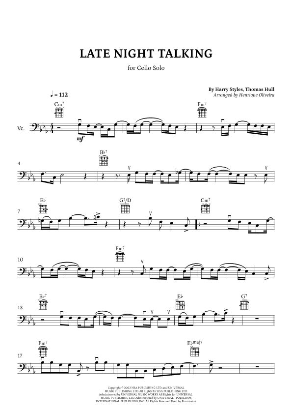 Late Night Talking (arr. Henrique Oliveira)
