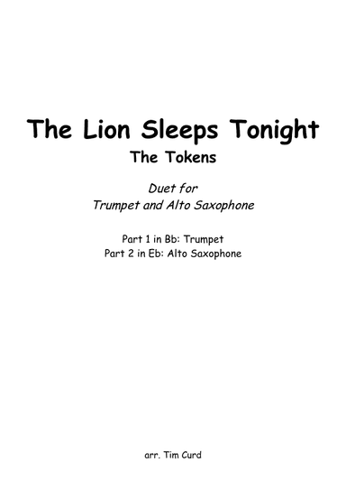 The Lion Sleeps Tonight (arr. Tim Curd)