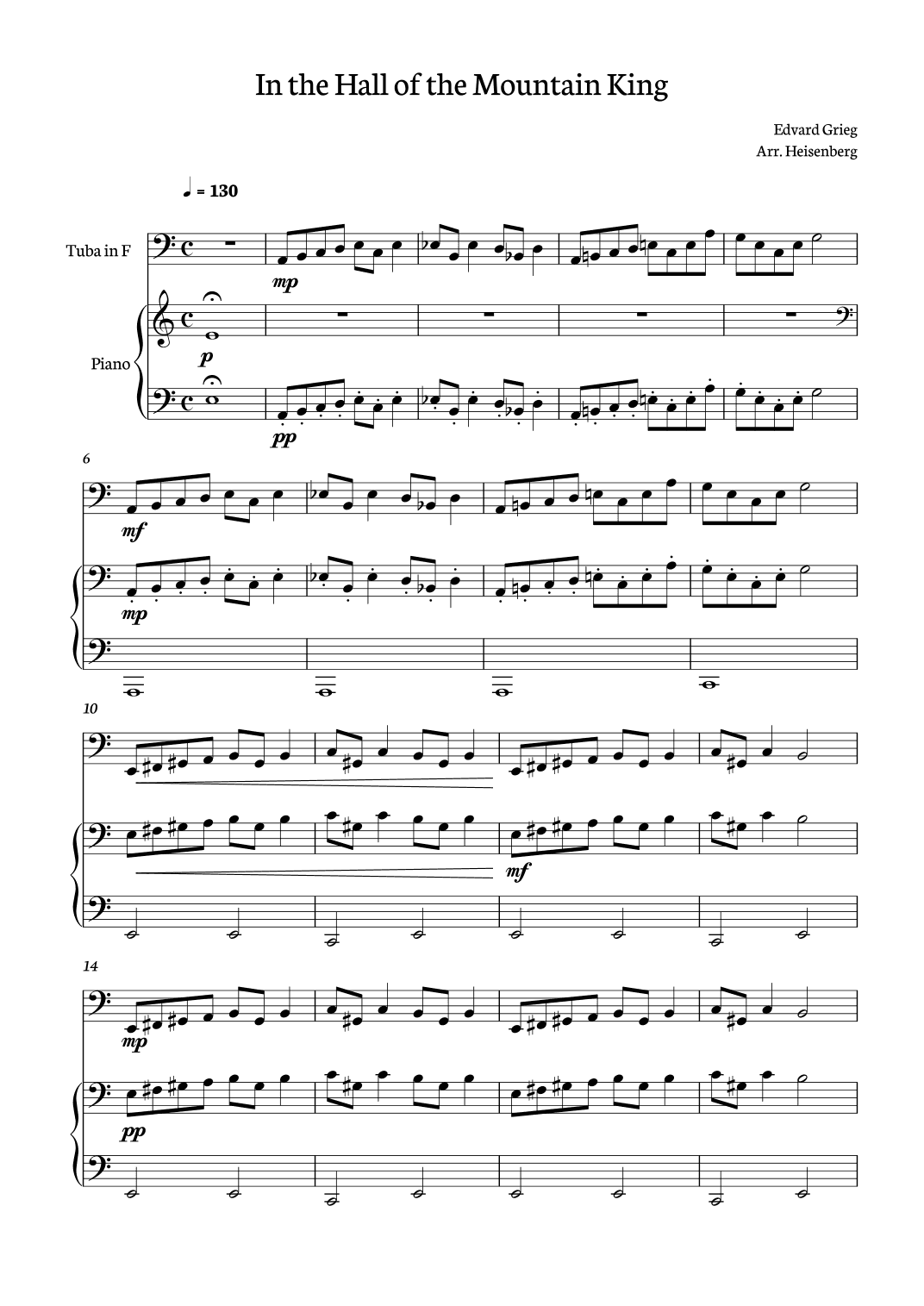 In the Hall of the Mountain King for Tuba (arr. Heisenberg)