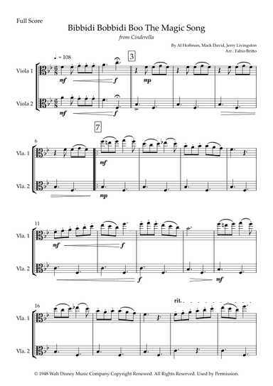 Bibbidi-bobbidi-boo (the Magic Song) (arr. Fabio Britto)
