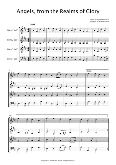 Angels, from the Realms of Glory (for Horn Quartet) (arr. Robert Newth)