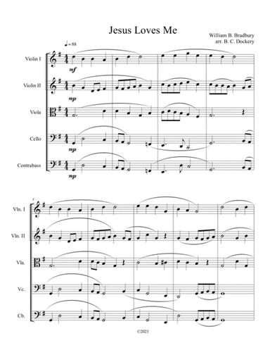 Jesus Loves Me for String Orchestra (arr. B. C. Dockery)