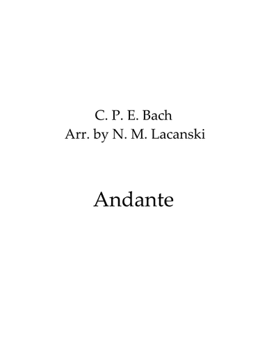 Andante (arr. Nick M Lacanski)