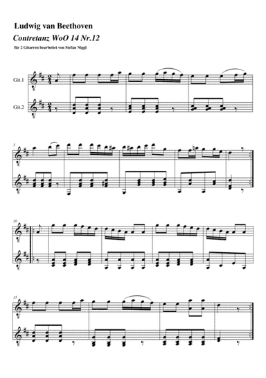 L.v. Beethoven: Contradanse WoO 14 no.12 for 2 guitars (arr. Stefan Niggl)