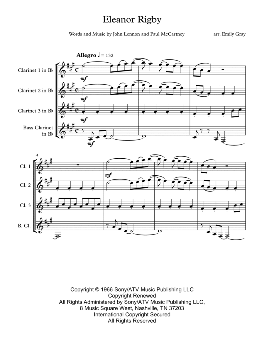 Eleanor Rigby (arr. Emily Gray)