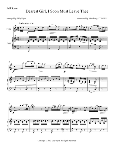 Dearest Girl I Soon Must Leave Thee (arr. Lilly Piper)