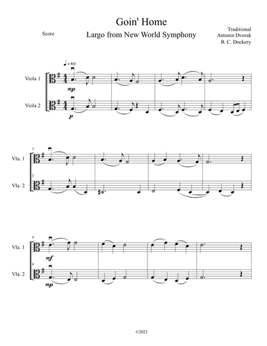 Goin' Home - Largo from New World Symphony (Viola Duet) (arr. B. C. Dockery)