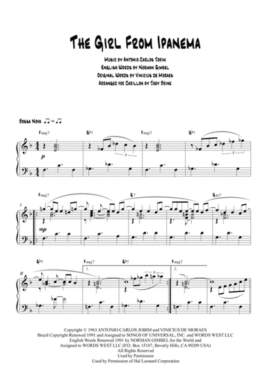 The Girl From Ipanema (Garota De Ipanema) (arr. Joey Brink)