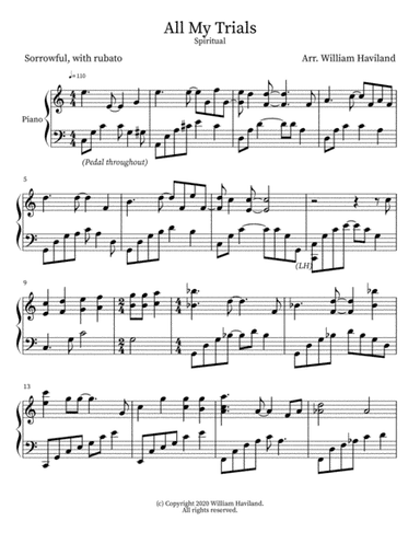 All My Trials (arr. William Haviland)