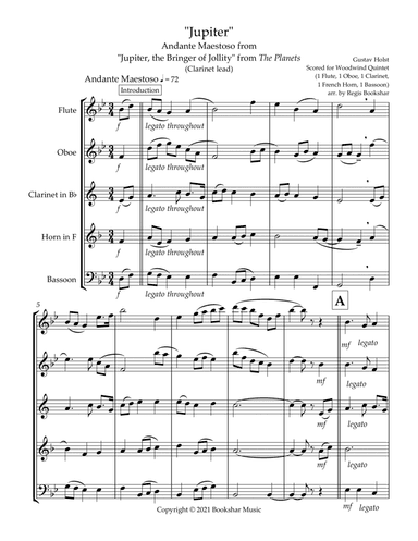 O God, Beyond All Praising (Thaxted) (Bb) (Woodwind Quintet - 1 Flute, 1 Oboe, 1 Clar, 1 Hrn, 1 Bass (arr. Regis Bookshar)