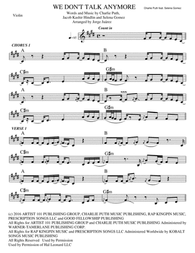 We Don't Talk Anymore (arr. Jorge Juárez)
