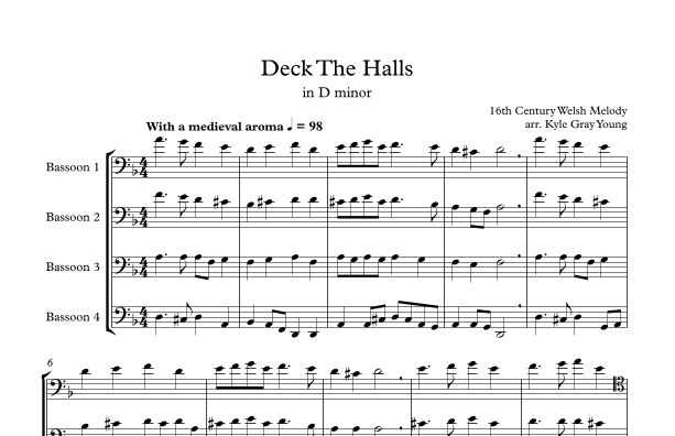 Deck The Halls - Score Only (arr. Kyle Gray Young)
