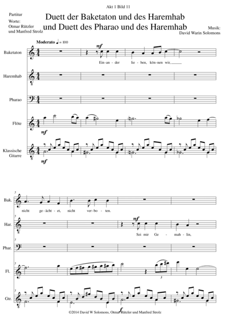 ATON part 16-Zwei Duette - soprano, tenor and bass soloists, flute, classical guitar,