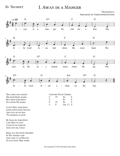 Away in a Manger for Trumpet (arr. Christopher Esther)