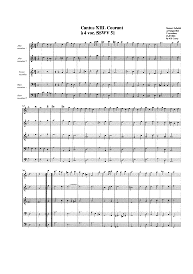 Courant SSWV 51 (arrangement for 5 recorders) (arr. Gil Garty)