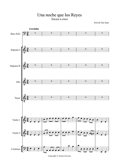 "Una noche que los Reyes" Xacara a cinco - Jose de San Juan (arr. Arturo Escorza)