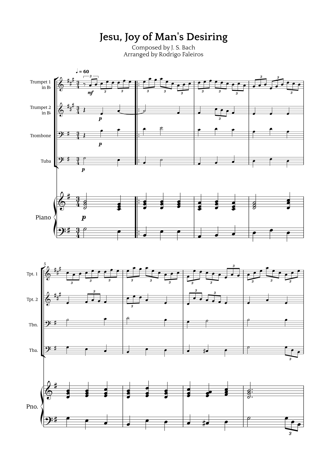 Jesu, Joy of Man's Desiring (arr. Rodrigo Faleiros)