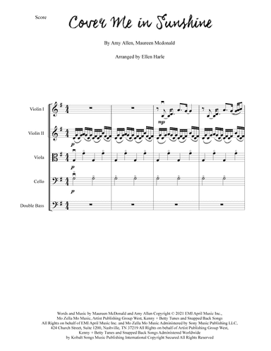 Cover Me In Sunshine (arr. Ellen Harle)