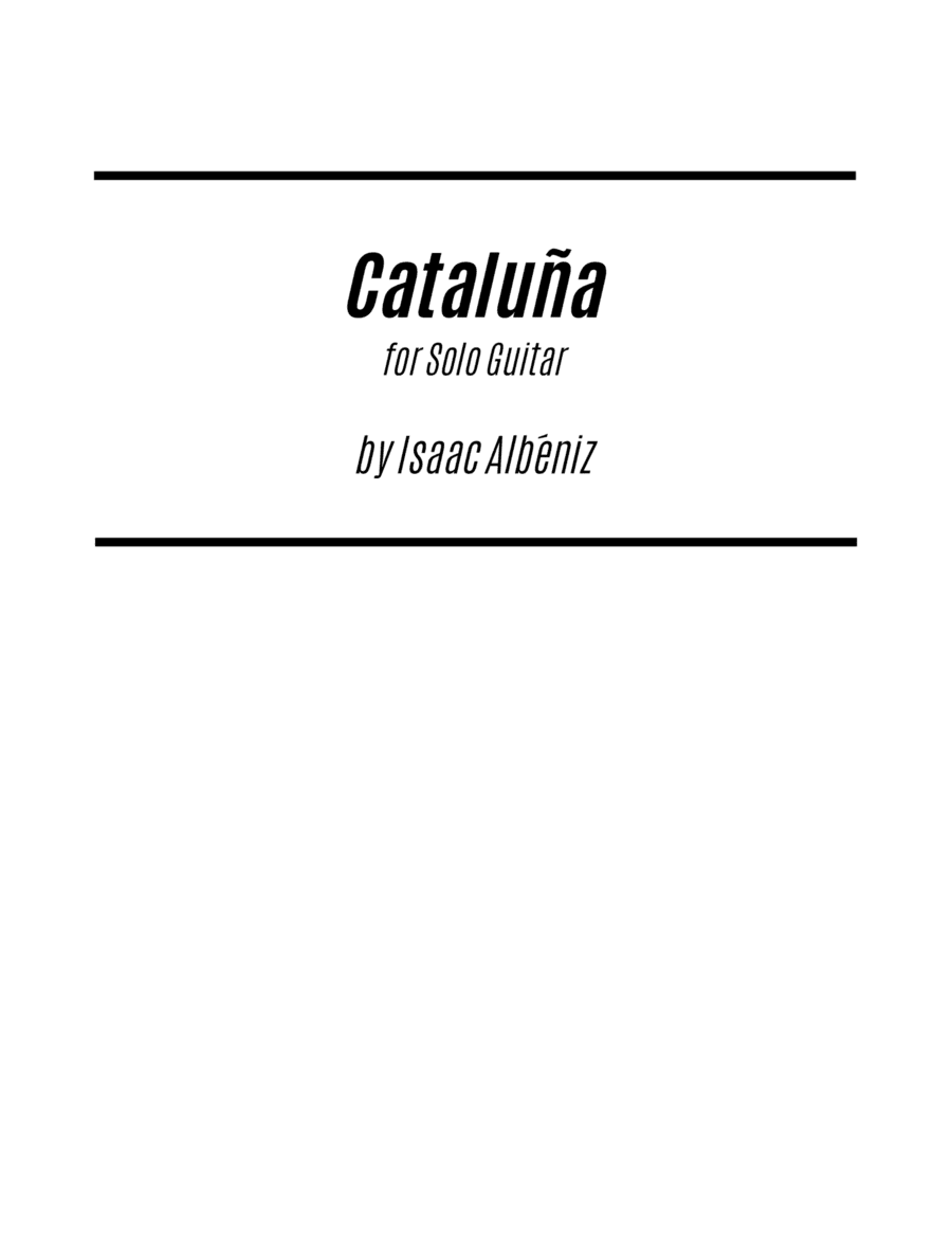 Cataluña (for Solo Guitar) (Melody only) (arr. Kenneth Pasciak)