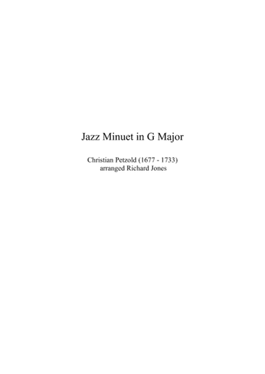 Jazz Minuet in G Major (for British Style Brass Band) (arr. Richard Jones)